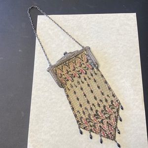 Mandlian mfg co enameled mesh art deco Stye mesh bag